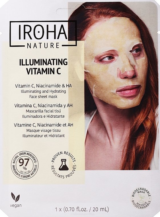 Mascarilla facial iluminadora vitamina C