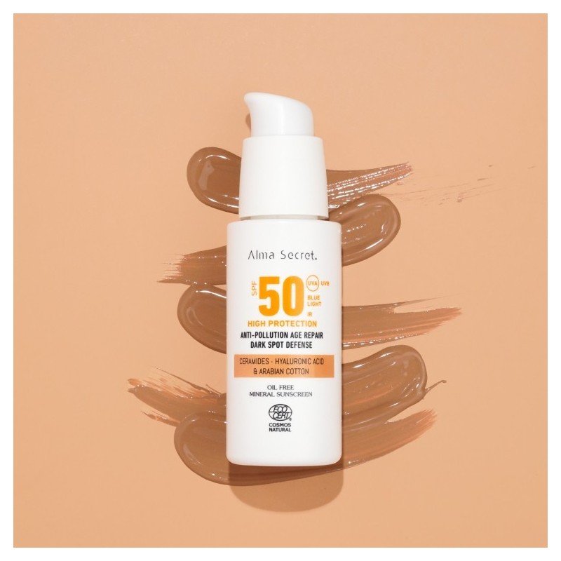 Protector solar facial SPF50 con color (tono golden)