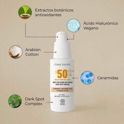 Protector solar facial SPF50 con color (tono sand)