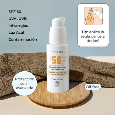 Protector solar facial SPF50 con color (tono sand)