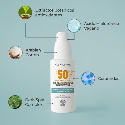 Protector solar facial SPF50 sin color